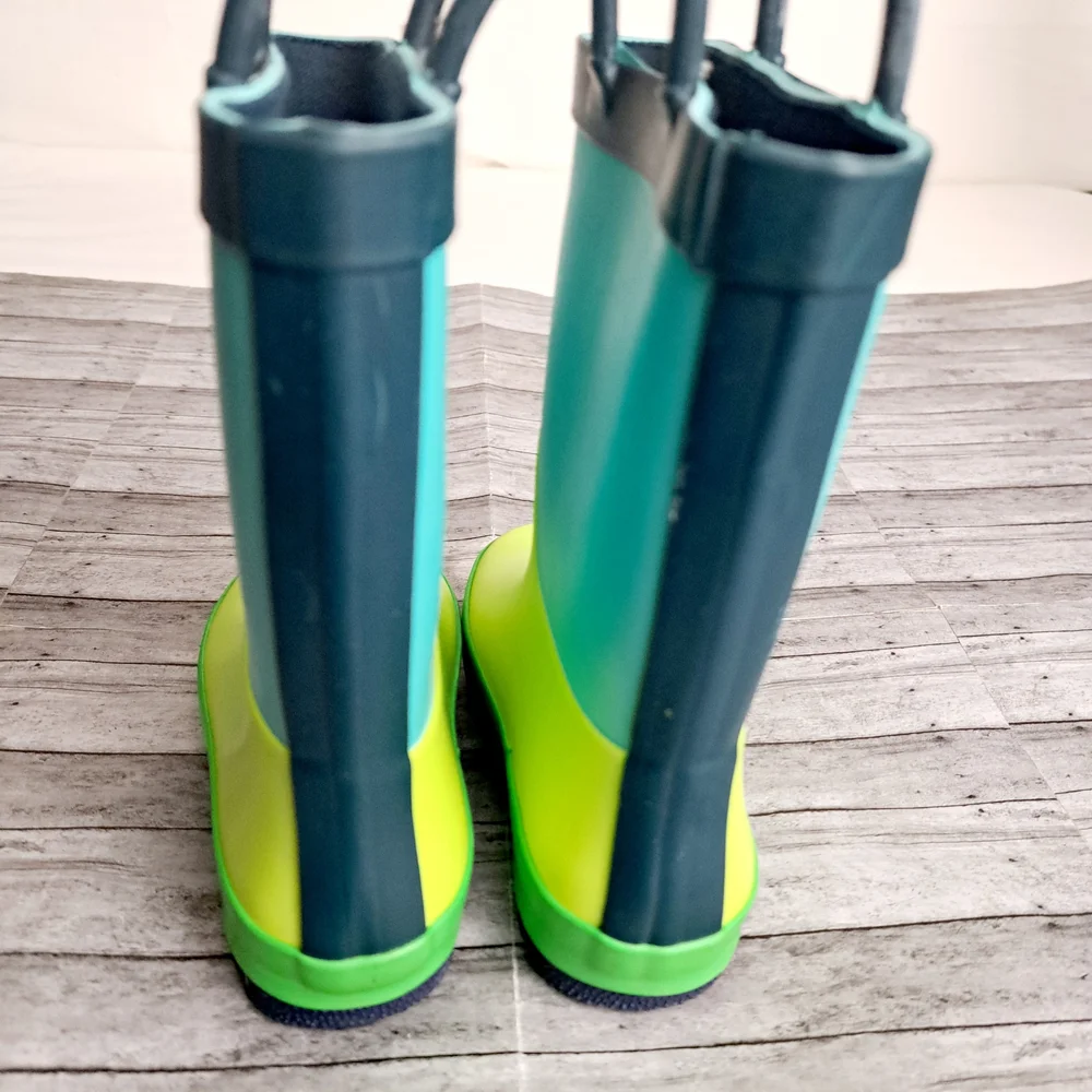 Cat & Jack Kids' Blue and Green Rain Boots